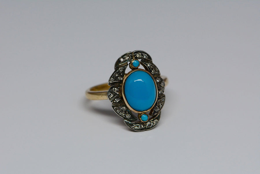 Turquoise Cabochon Stackable Ring - Intini Jewels